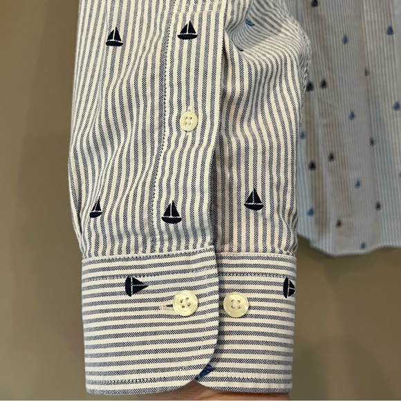 Brooks Brothers Blue and White Striped Casual Button Down Shirt - Picture 6 of 11